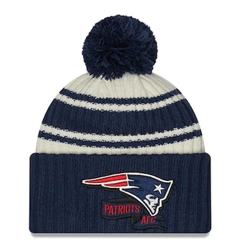 Youth New Era Cream/Navy New England Patriots 2022 Sideline