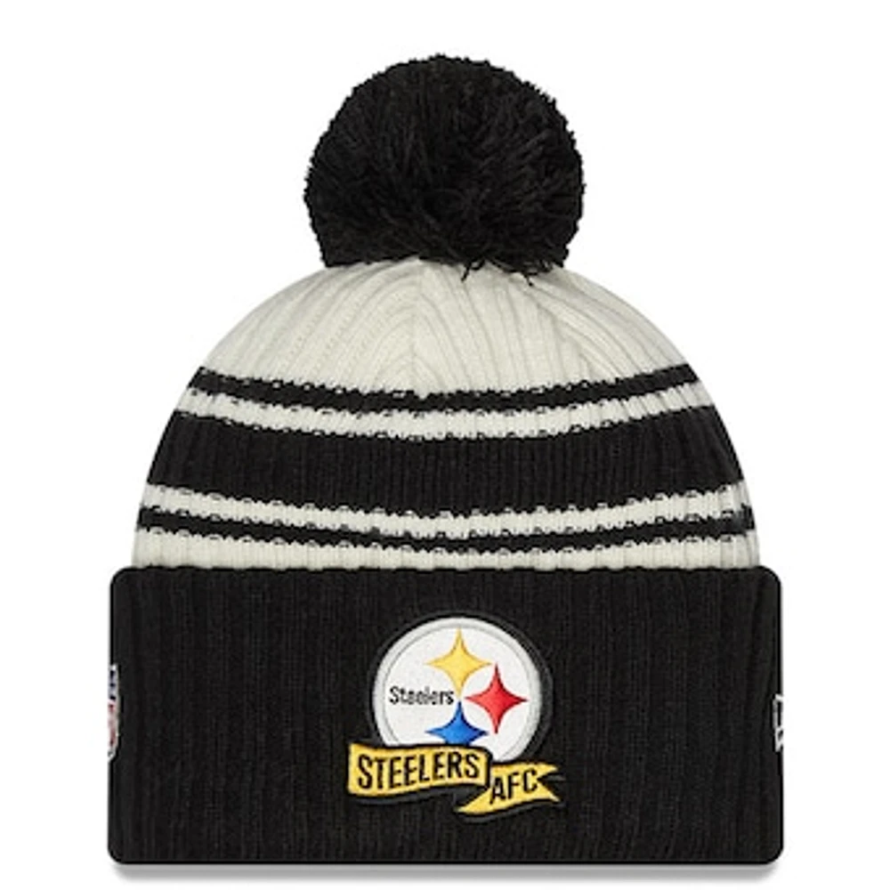 Youth New Era Cream/Black Pittsburgh Steelers 2022 Sideline