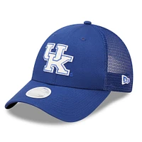 Women's New Era Blue Kentucky Wildcats 9FORTY Logo Spark Trucker Snapback Hat