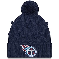 Women's New Era Navy Tennessee Titans Toasty Cuffed Pom Knit - Hat