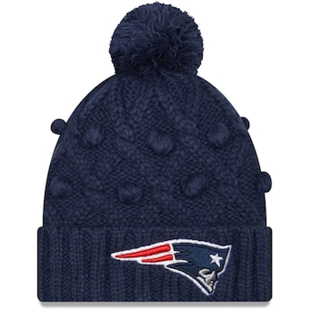 Women's New Era Navy New England Patriots Toasty Cuffed Pom Knit - Hat