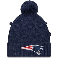 Women's New Era Navy New England Patriots Toasty Cuffed Pom Knit - Hat