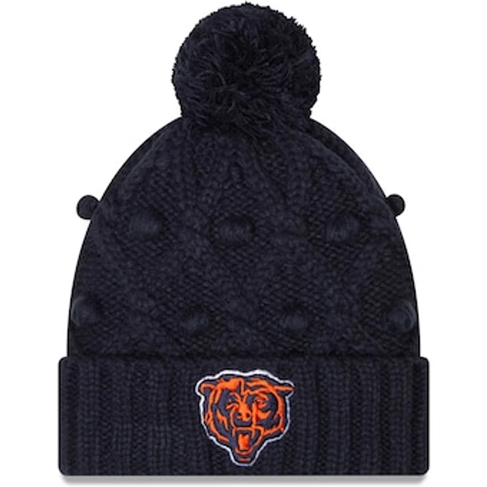 Women's New Era Navy Chicago Bears Toasty Cuffed Pom Knit - Hat