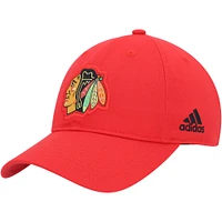 Men's adidas Red Chicago Blackhawks Primary Logo Slouch Adjustable Hat