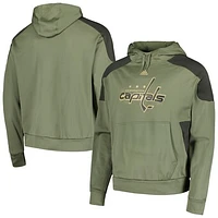 Men's adidas Olive Washington Capitals Military Appreciation Primegreen Pullover Hoodie