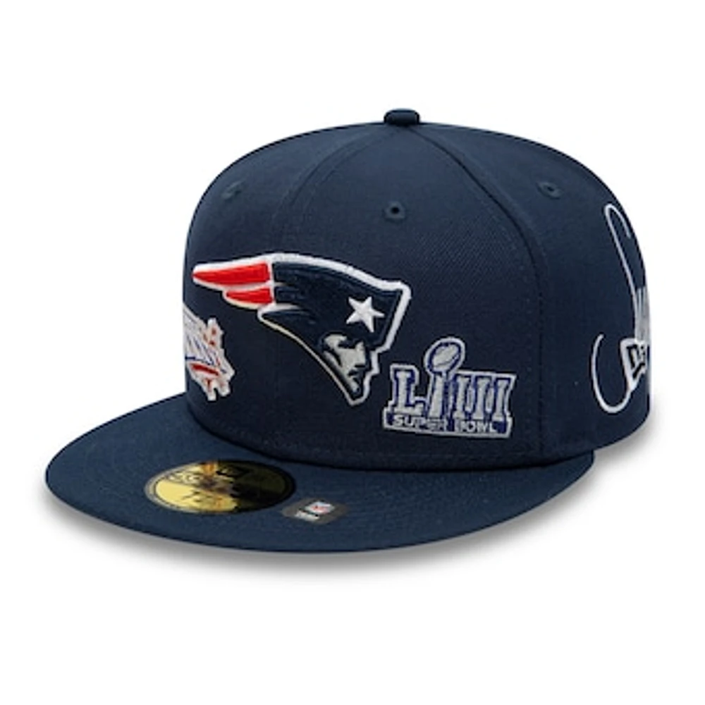 Men's New Era Navy England Patriots Historic Champs 59FIFTY Fitted Hat