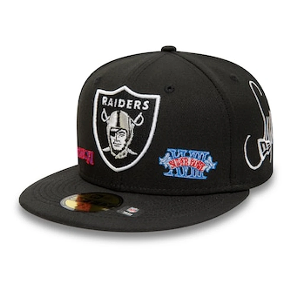 Men's New Era Black Las Vegas Raiders Historic Champs 59FIFTY Fitted Hat