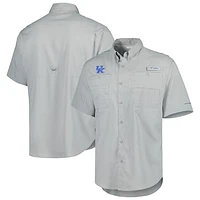 Men's Columbia Gray Kentucky Wildcats Tamiami Omni-Shade Button-Down Shirt