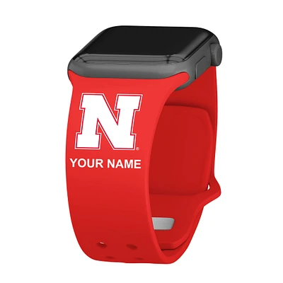 Nebraska Huskers Personalized Silicone Apple Watch Band