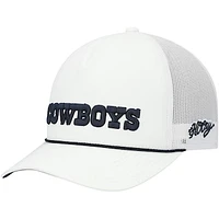 Men's HOOey White Dallas Cowboys Wordmark Rope Trucker Snapback Hat