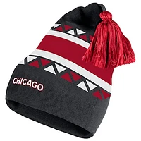 Men's adidas  Black Chicago Blackhawks Reverse Retro 2.0 Pom Cuffed Knit Hat