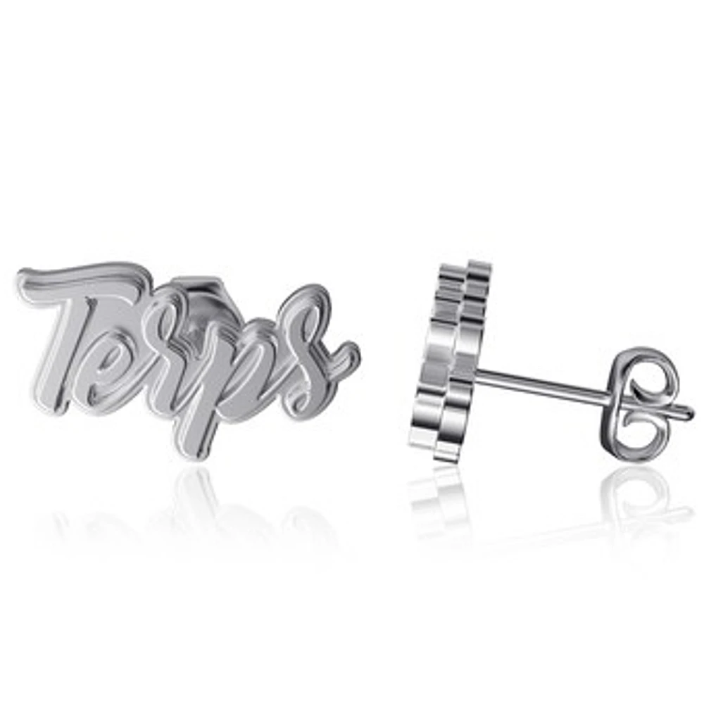 Dayna Designs Maryland Terrapins Team Logo Silver Post Earrings