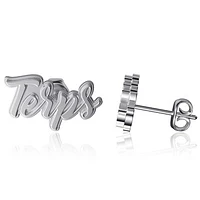 Dayna Designs Maryland Terrapins Team Logo Silver Post Earrings