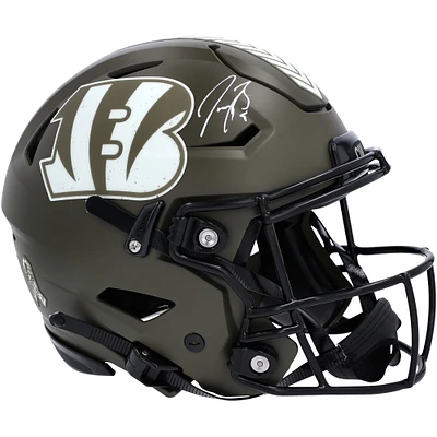 Joe Burrow Cincinnati Bengals Autographed Riddell 2022 Salute To Service Speed Flex Authentic Helmet