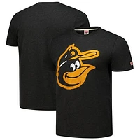 Men's Homage Charcoal Baltimore Orioles Hand-Drawn Logo Tri-Blend T-Shirt