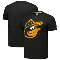 Men's Homage Charcoal Baltimore Orioles Hand-Drawn Logo Tri-Blend T-Shirt