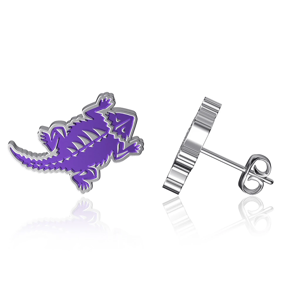 Dayna Designs TCU Horned Frogs Enamel Post Earrings