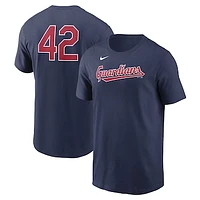 Men's Nike Navy Cleveland Guardians Jackie Robinson Day Team 42 T-Shirt