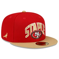 Men's New Era Scarlet/Gold San Francisco 49ers NFL x Staple Collection 59FIFTY Fitted Hat