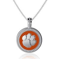 Women's Dayna Designs Clemson Tigers Enamel Silver Coin Necklace