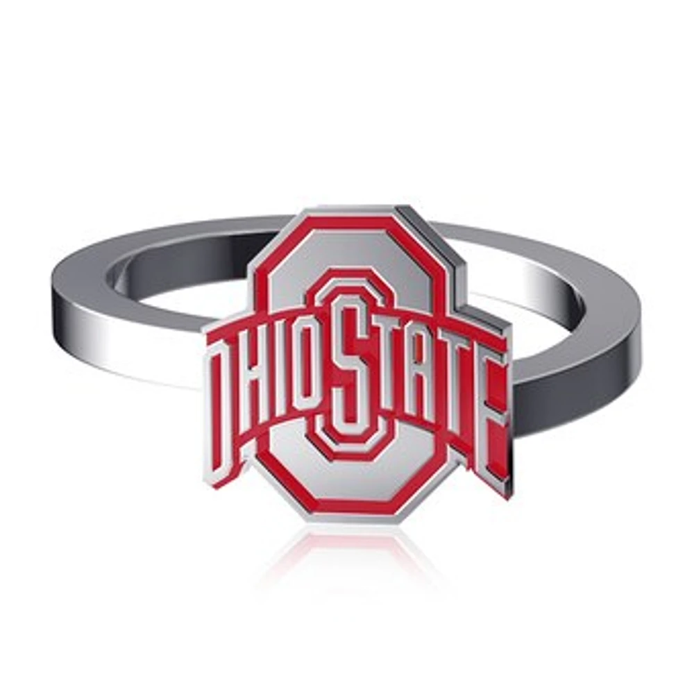 Dayna Designs Ohio State Buckeyes Bypass Enamel Silver Ring