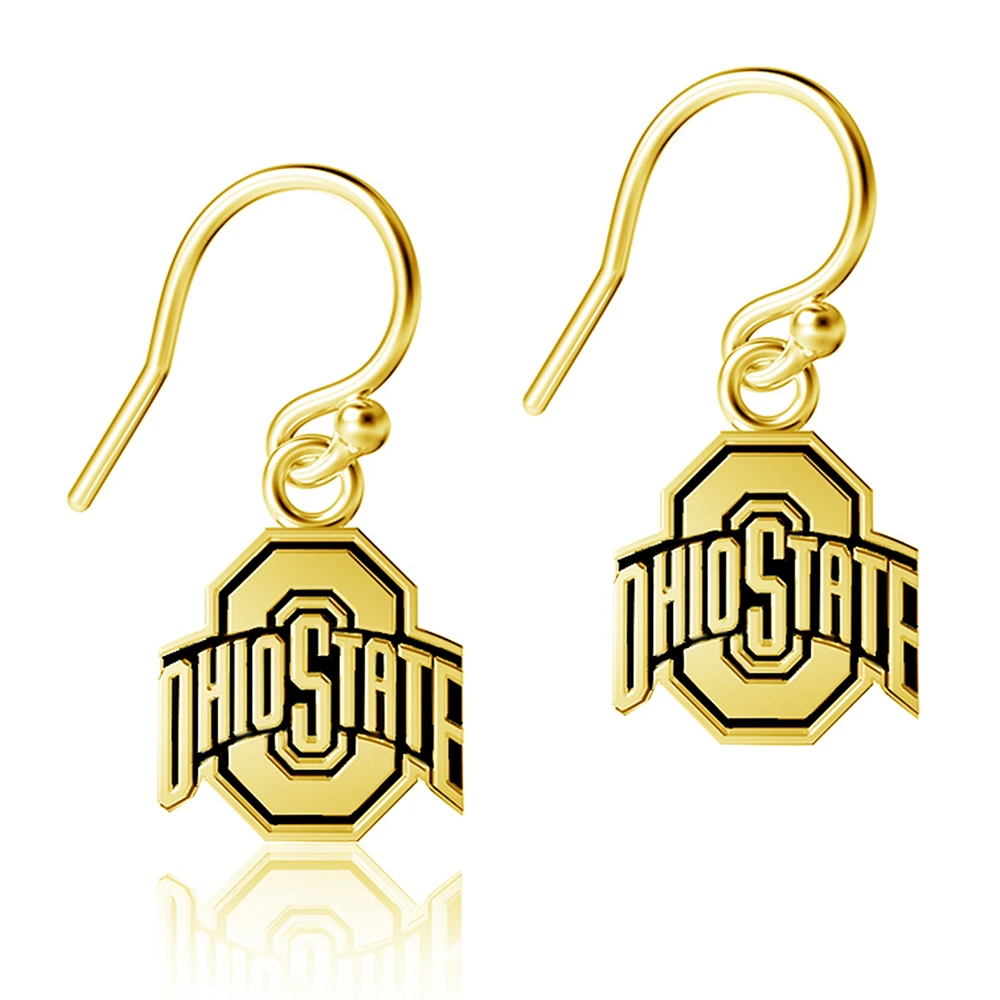 Dayna Designs Ohio State Buckeyes Gold Plated Dangle Earrings