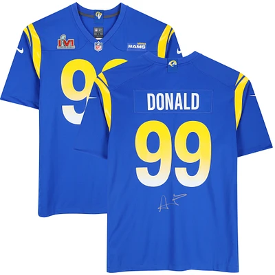 Fanatics Authentic Aaron Donald Los Angeles Rams Super Bowl LVI Champions Autographed Nike Game Jersey