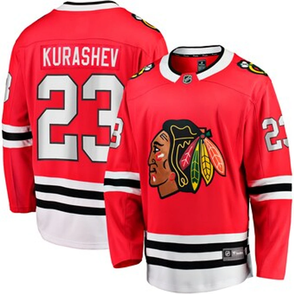 Men's Fanatics Philipp Kurashev Red Chicago Blackhawks Home Breakaway Player Jersey