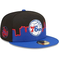 Men's New Era Royal/Black Philadelphia 76ers 2022 Tip-Off 59FIFTY Fitted Hat