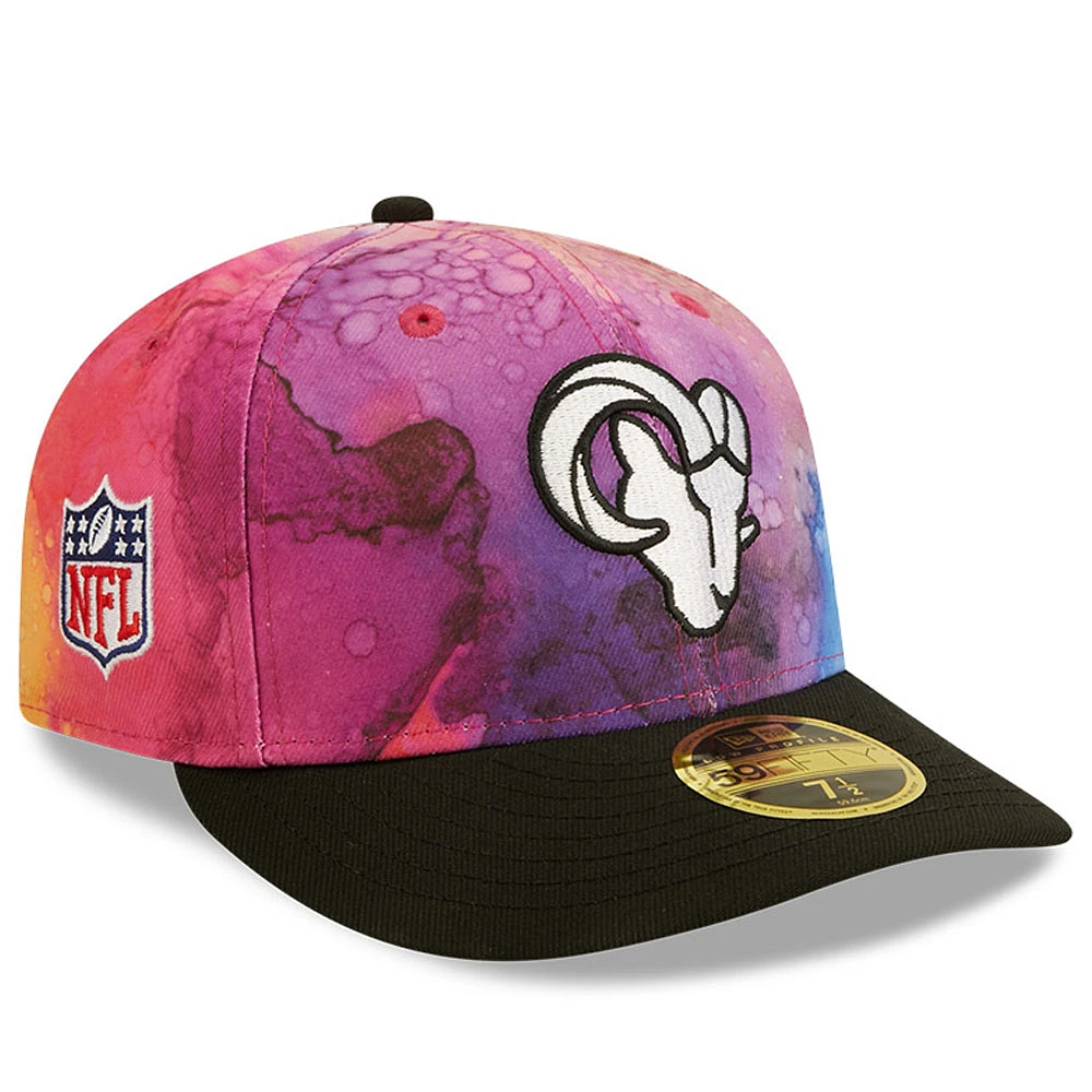Men's New Era Pink/Black Los Angeles Rams 2022 NFL Crucial Catch Low Profile 59FIFTY Fitted Hat
