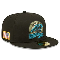 Men's New Era Black Carolina Panthers 2022 Salute To Service 59FIFTY Fitted Hat