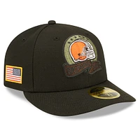 Men's New Era Black Cleveland Browns 2022 Salute To Service Low Profile 59FIFTY Fitted Hat