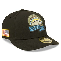 Men's New Era Black Los Angeles Chargers 2022 Salute To Service Low Profile 59FIFTY Fitted Hat