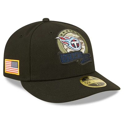 Men's New Era Black Tennessee Titans 2022 Salute To Service Low Profile 59FIFTY Fitted Hat