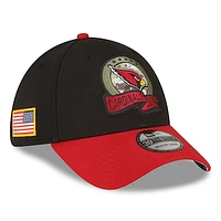 Men's New Era Black/Cardinal Arizona Cardinals 2022 Salute To Service 39THIRTY Flex Hat