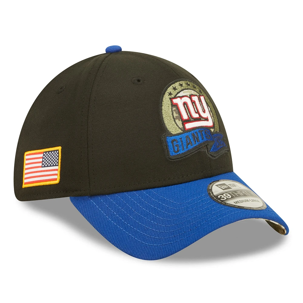 Men's New Era Black/ York Giants 2022 Salute To Service 39THIRTY Flex Hat