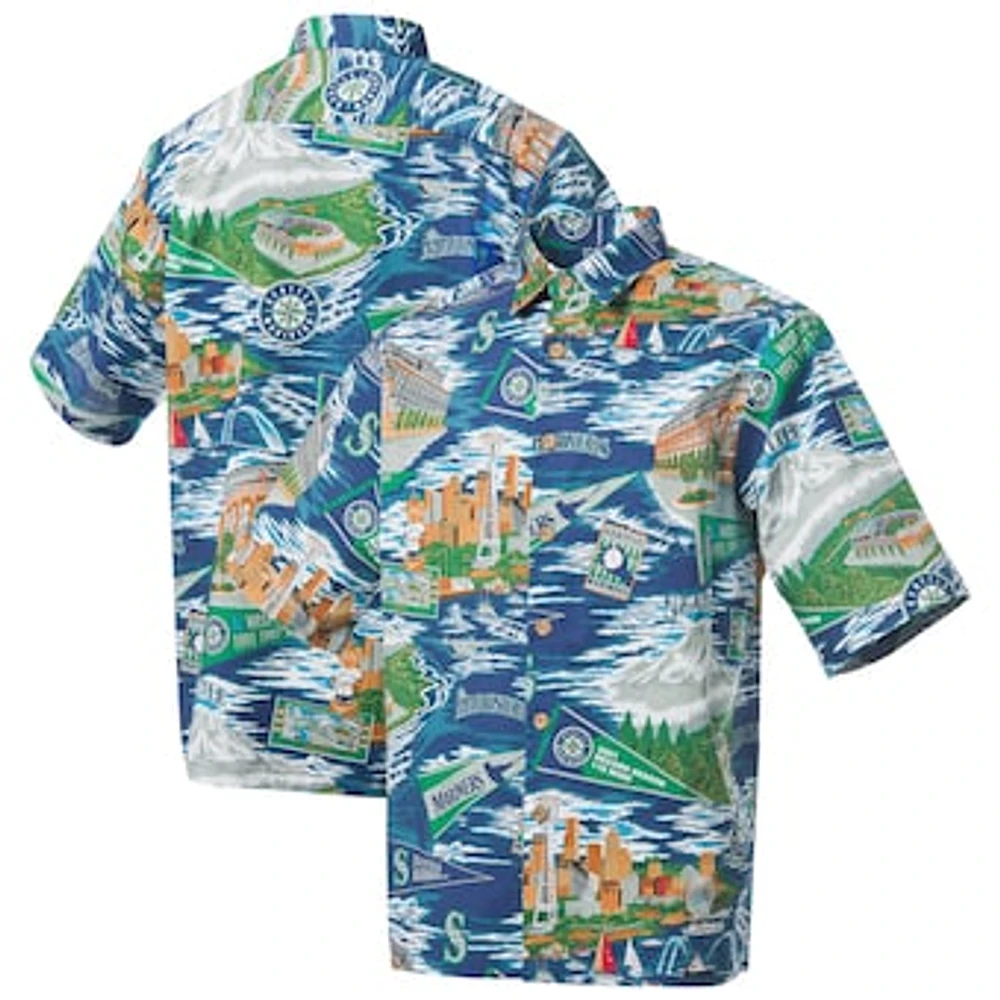 Men's Reyn Spooner White Seattle Mariners Scenic Button-Up Shirt