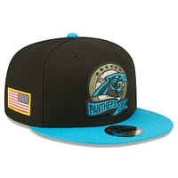 Men's New Era Black/Blue Carolina Panthers 2022 Salute To Service 9FIFTY Snapback Hat