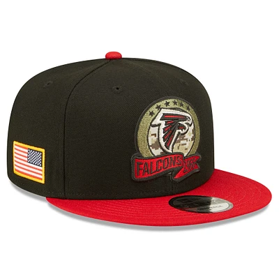 Men's New Era Black/Red Atlanta Falcons 2022 Salute To Service 9FIFTY Snapback Hat