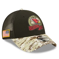 Men's New Era Black/Camo Arizona Cardinals 2022 Salute To Service 9FORTY Snapback Trucker Hat