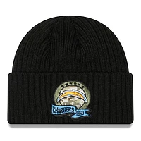 Youth New Era Black Los Angeles Chargers 2022 Salute To Service Knit Hat