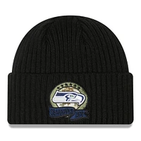 Youth New Era Black Seattle Seahawks 2022 Salute To Service Knit Hat