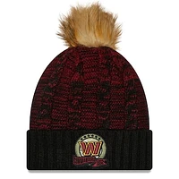 Women's New Era Black/Burgundy Washington Commanders 2022 Salute To Service Pom Knit Hat