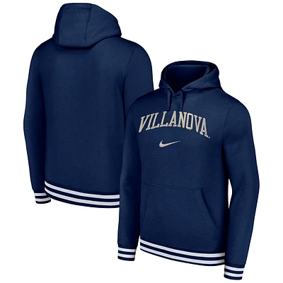 Men's Nike Navy Villanova Wildcats Distressed Sketch Retro Fitted Pullover Hoodie