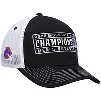 Men's Zephyr Black/White Boise State Broncos 2022 Mountain West Men's Basketball Conference Tournament Champions Locker Room Adjustable Hat