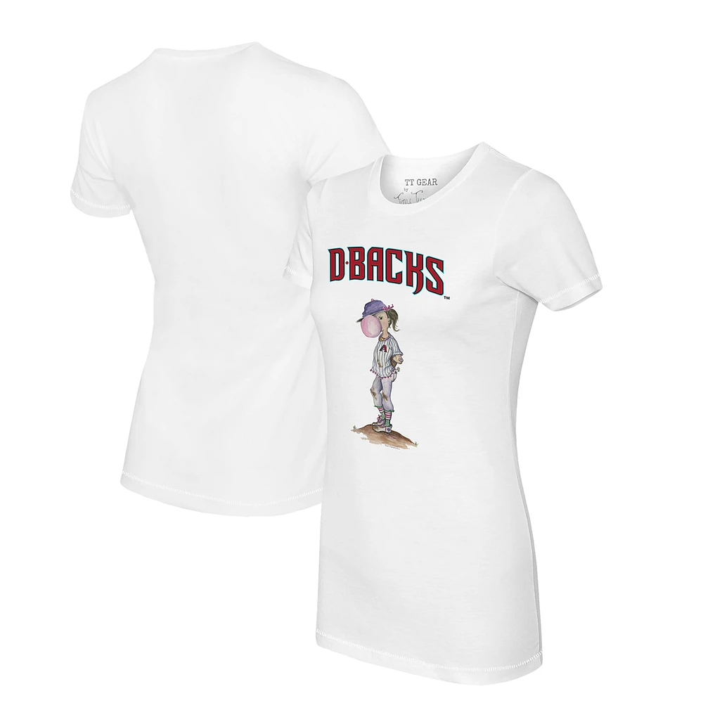 Women's Tiny Turnip White Arizona Diamondbacks Bubbles T-Shirt