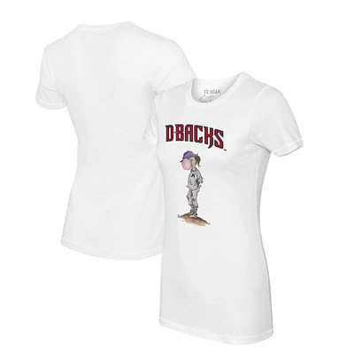 Women's Tiny Turnip White Arizona Diamondbacks Bubbles T-Shirt