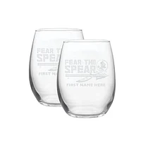 Florida State Seminoles Two-Pack 21oz. Personalized Etched Stemless Wine Glass