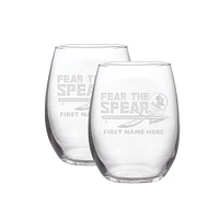 Florida State Seminoles Two-Pack 21oz. Personalized Etched Stemless Wine Glass