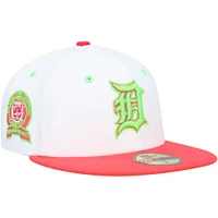 Men's New Era White/Coral Detroit Tigers  1968 World Series Strawberry Lolli 59FIFTY Fitted Hat